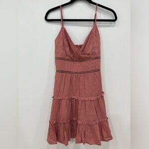 Francesca pink rose fit and flare mini dress. Size medium. New with tag.